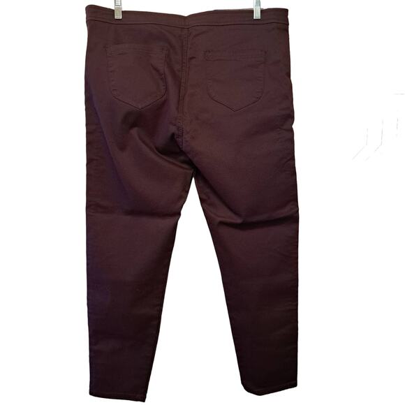 asos Curve Rivington Jeggings Womens Plus Size 20 Oxblood Red High Waist Velvety - Picture 3 of 8